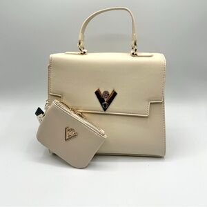 New Valentino Orlandi Cream Satchel with Pouch